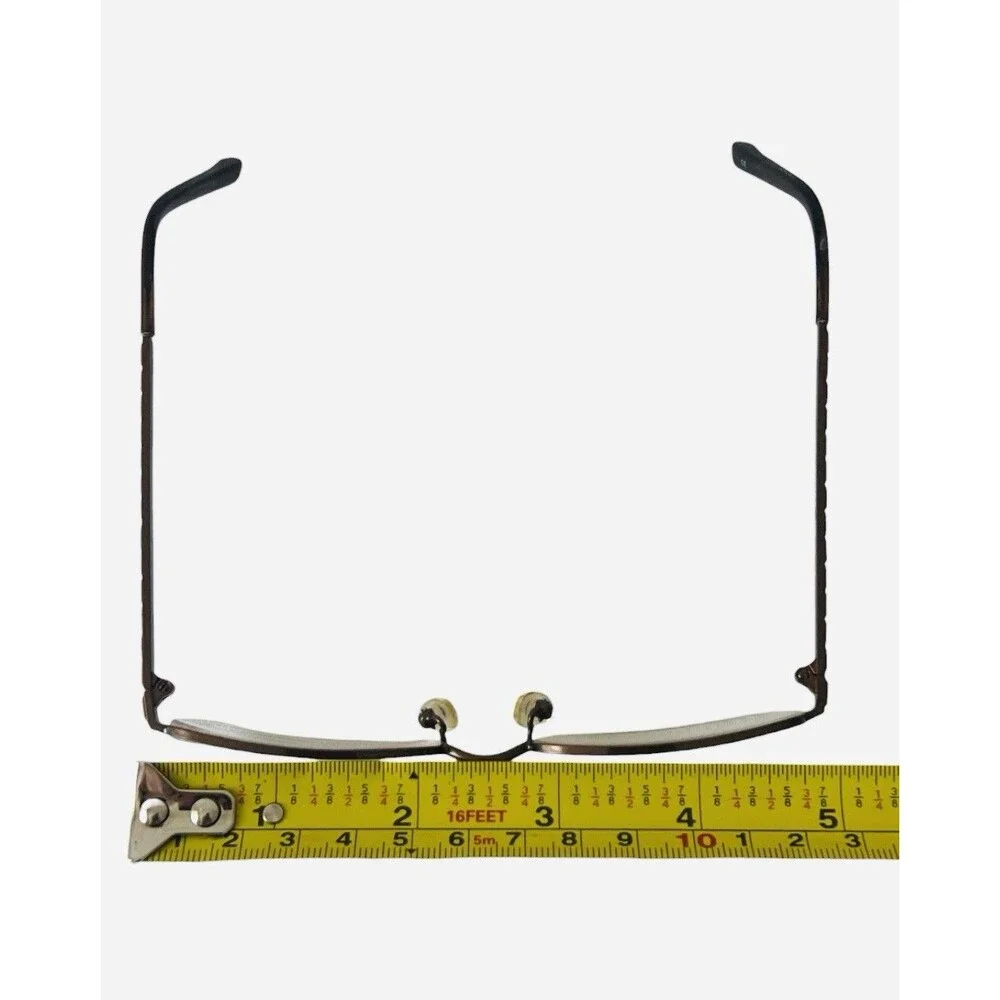 Vera Wang Luxe Impression Half-rim Frames Bronze Titanium Amber Gemstone Detail